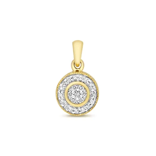 Diamond Pendant Set Around 0.010ct 9ct Yellow Gold